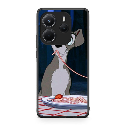 Xiaomi Redmi Note 14 4G Lady And Tramp 1 Θήκη Αγίου Βαλεντίνου από τη Smartfits με σχέδιο στο πίσω μέρος και μαύρο περίβλημα | Smartphone case with colorful back and black bezels by Smartfits