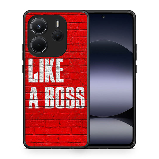 Θήκη Xiaomi Redmi Note 14 4G Like A Boss από τη Smartfits με σχέδιο στο πίσω μέρος και μαύρο περίβλημα | Xiaomi Redmi Note 14 4G Like A Boss case with colorful back and black bezels