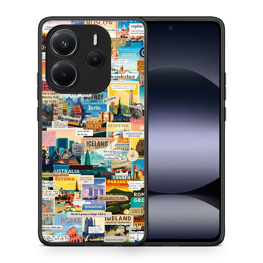 Θήκη Xiaomi Redmi Note 14 4G Live To Travel από τη Smartfits με σχέδιο στο πίσω μέρος και μαύρο περίβλημα | Xiaomi Redmi Note 14 4G Live To Travel case with colorful back and black bezels