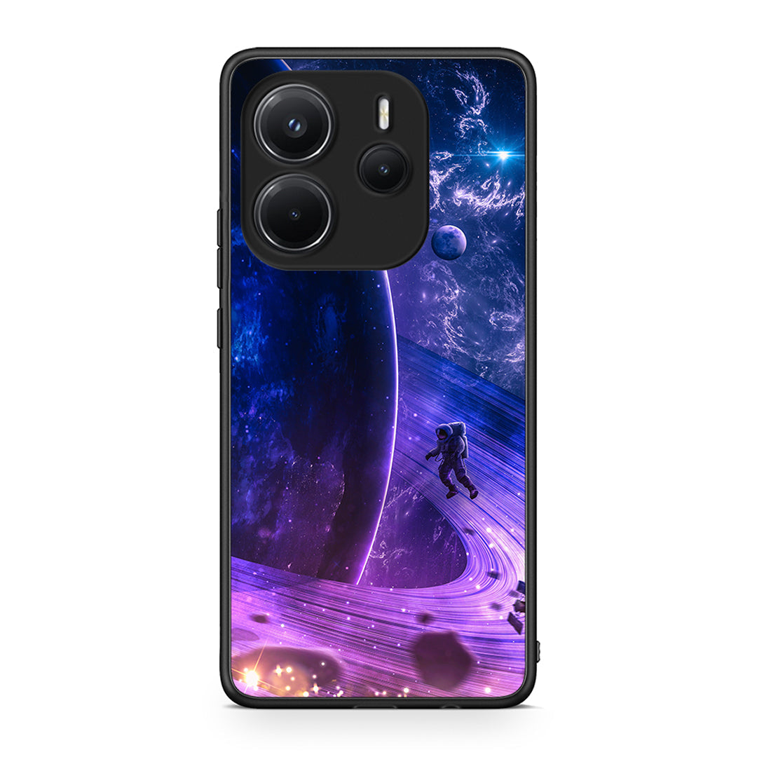Xiaomi Redmi Note 14 4G Lost Astronaut θήκη από τη Smartfits με σχέδιο στο πίσω μέρος και μαύρο περίβλημα | Smartphone case with colorful back and black bezels by Smartfits