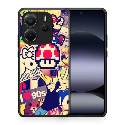 Θήκη Xiaomi Redmi Note 14 4G Love The 90s από τη Smartfits με σχέδιο στο πίσω μέρος και μαύρο περίβλημα | Xiaomi Redmi Note 14 4G Love The 90s case with colorful back and black bezels