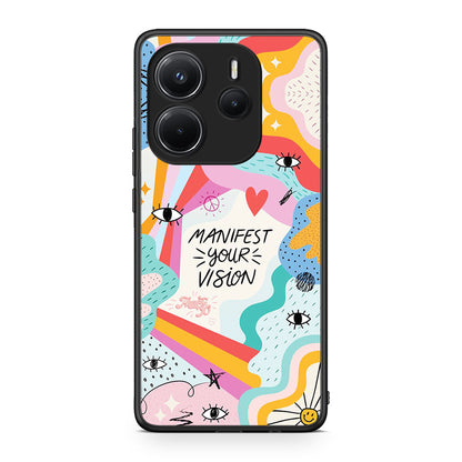 Xiaomi Redmi Note 14 4G Manifest Your Vision θήκη από τη Smartfits με σχέδιο στο πίσω μέρος και μαύρο περίβλημα | Smartphone case with colorful back and black bezels by Smartfits
