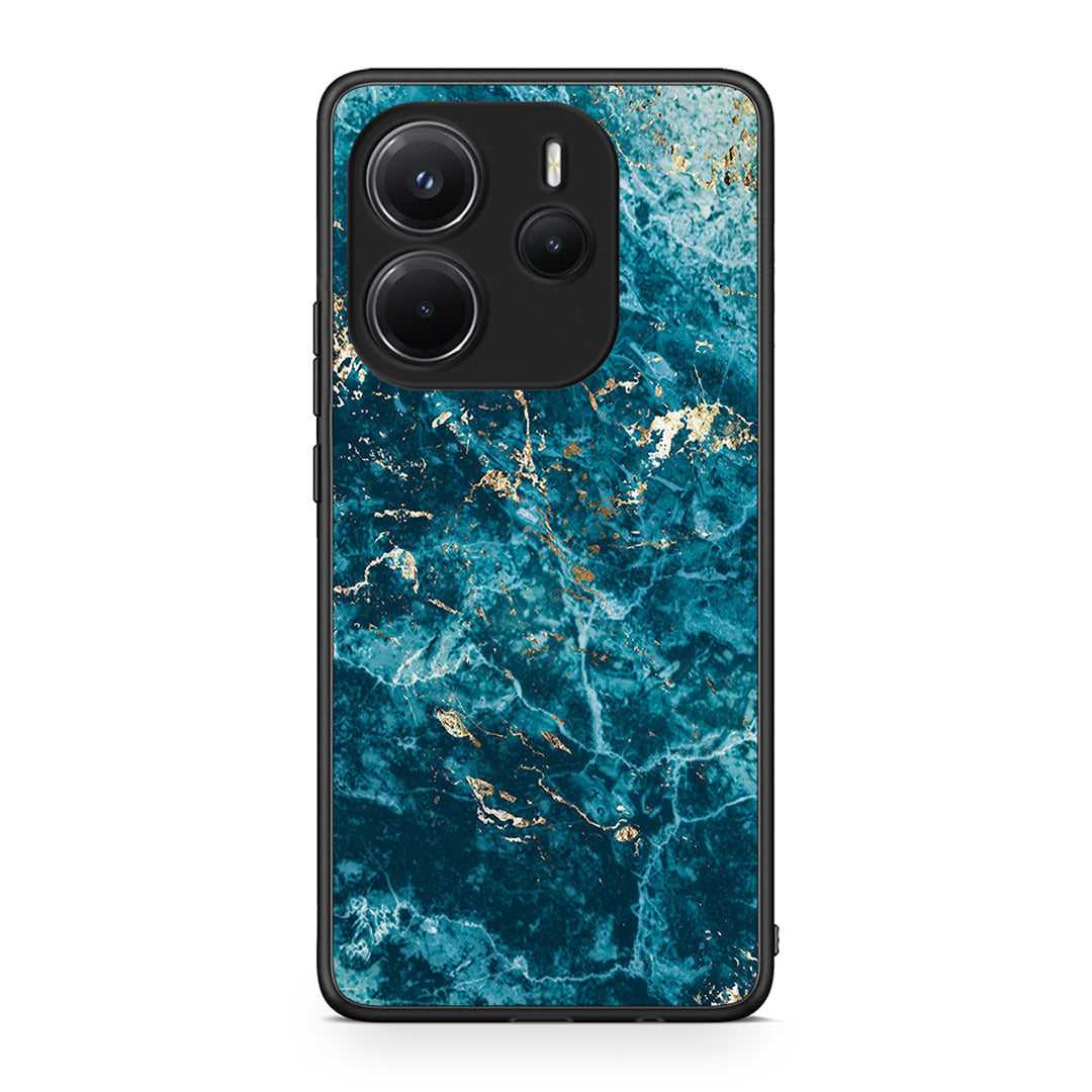 Xiaomi Redmi Note 14 4G Marble Blue θήκη από τη Smartfits με σχέδιο στο πίσω μέρος και μαύρο περίβλημα | Smartphone case with colorful back and black bezels by Smartfits