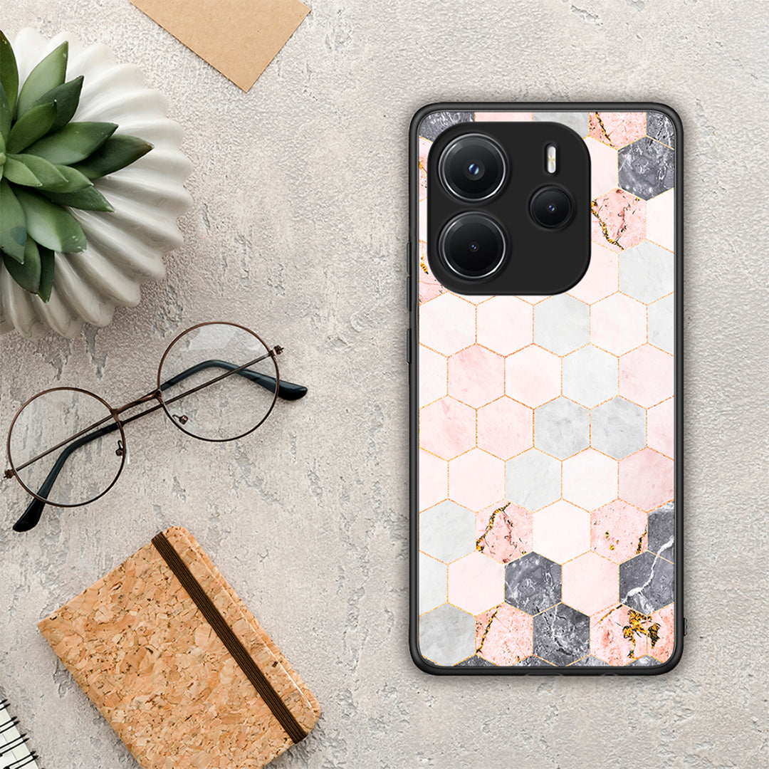 Marble Hexagon Pink - Xiaomi Redmi Note 14 4G θήκη
