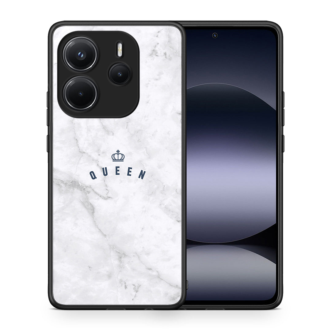 Θήκη Xiaomi Redmi Note 14 4G Queen Marble από τη Smartfits με σχέδιο στο πίσω μέρος και μαύρο περίβλημα | Xiaomi Redmi Note 14 4G Queen Marble case with colorful back and black bezels