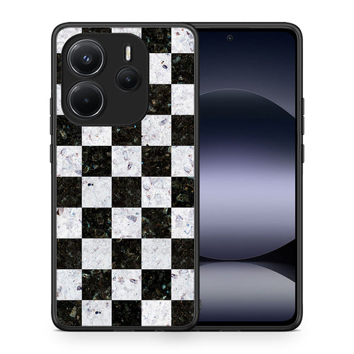 Θήκη Xiaomi Redmi Note 14 4G Square Geometric Marble από τη Smartfits με σχέδιο στο πίσω μέρος και μαύρο περίβλημα | Xiaomi Redmi Note 14 4G Square Geometric Marble case with colorful back and black bezels