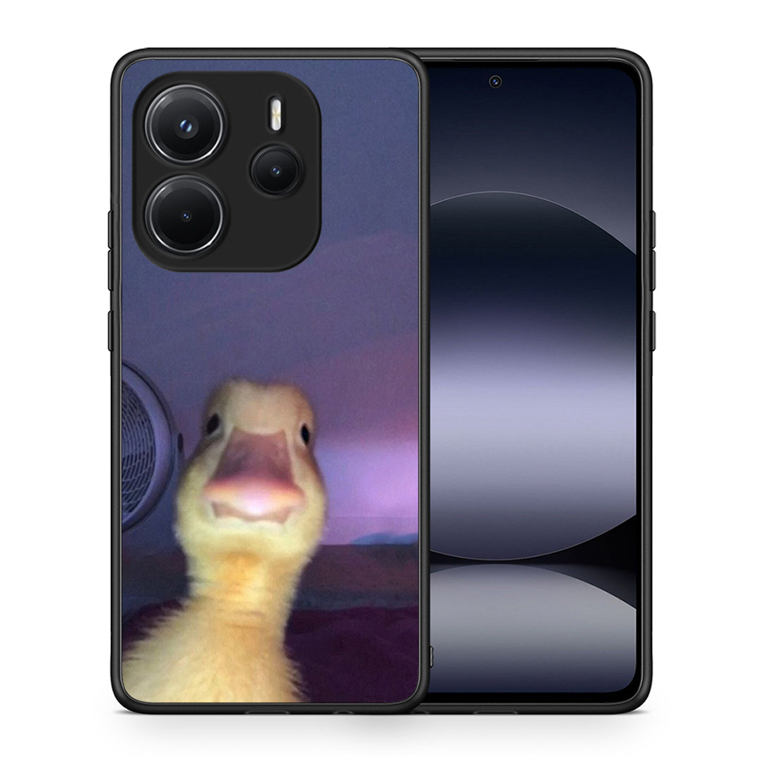 Θήκη Xiaomi Redmi Note 14 4G Meme Duck από τη Smartfits με σχέδιο στο πίσω μέρος και μαύρο περίβλημα | Xiaomi Redmi Note 14 4G Meme Duck case with colorful back and black bezels
