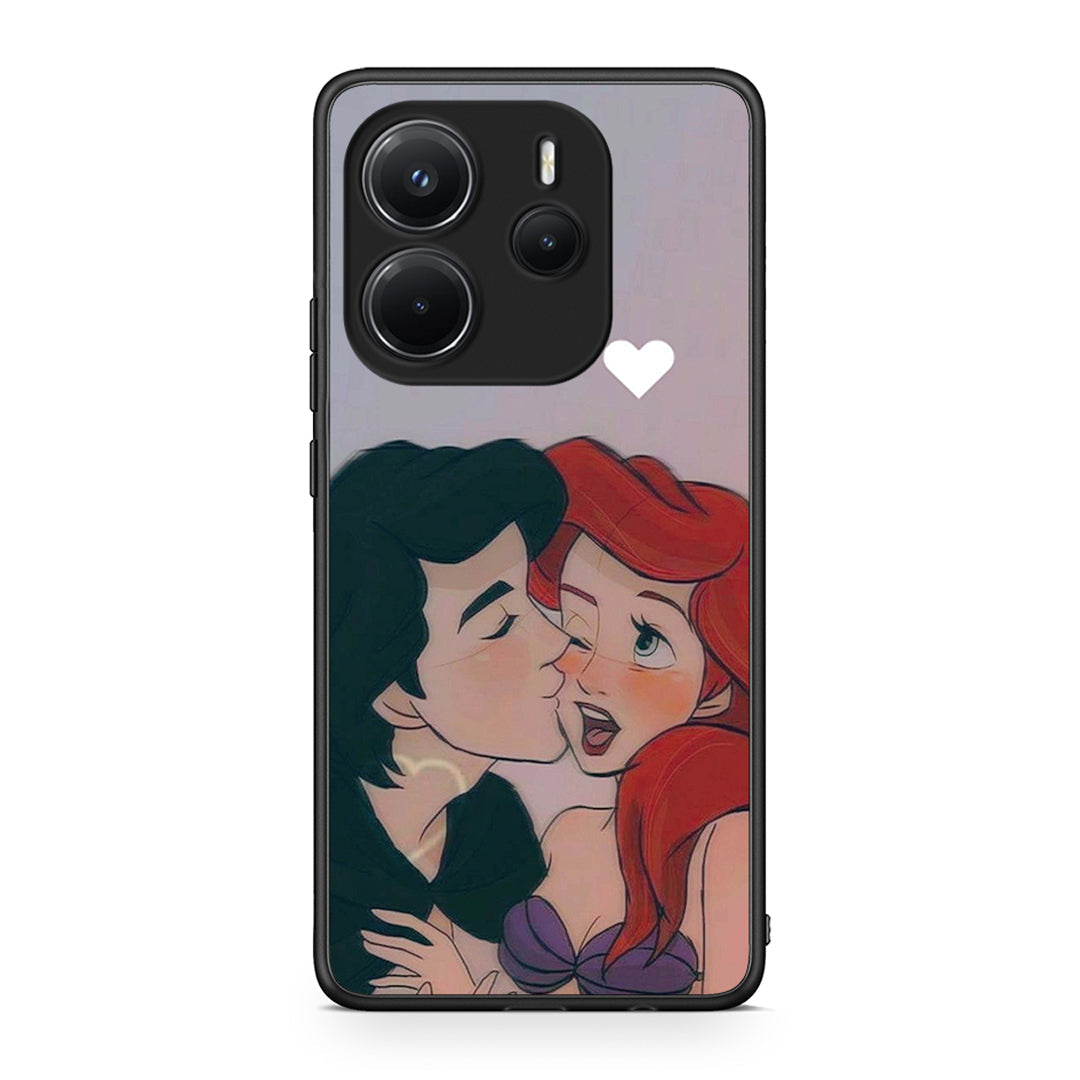 Xiaomi Redmi Note 14 4G Mermaid Love Θήκη Αγίου Βαλεντίνου από τη Smartfits με σχέδιο στο πίσω μέρος και μαύρο περίβλημα | Smartphone case with colorful back and black bezels by Smartfits