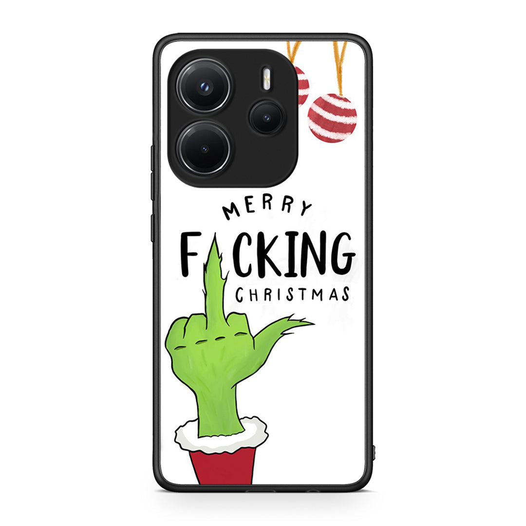 Xiaomi Redmi Note 14 4G Merry F Xmas θήκη από τη Smartfits με σχέδιο στο πίσω μέρος και μαύρο περίβλημα | Smartphone case with colorful back and black bezels by Smartfits