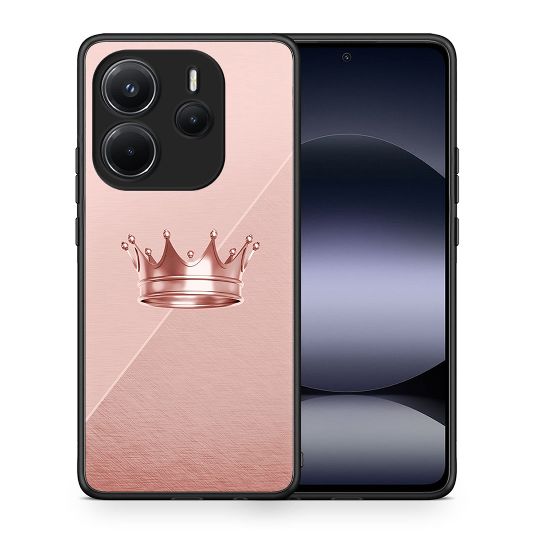 Θήκη Xiaomi Redmi Note 14 4G Crown Minimal από τη Smartfits με σχέδιο στο πίσω μέρος και μαύρο περίβλημα | Xiaomi Redmi Note 14 4G Crown Minimal case with colorful back and black bezels