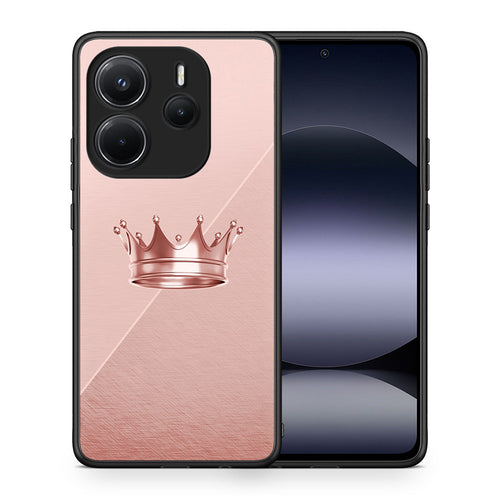Θήκη Xiaomi Redmi Note 14 4G Crown Minimal από τη Smartfits με σχέδιο στο πίσω μέρος και μαύρο περίβλημα | Xiaomi Redmi Note 14 4G Crown Minimal case with colorful back and black bezels