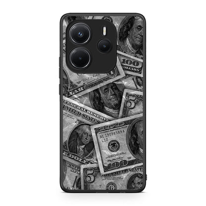 Xiaomi Redmi Note 14 4G Money Dollars θήκη από τη Smartfits με σχέδιο στο πίσω μέρος και μαύρο περίβλημα | Smartphone case with colorful back and black bezels by Smartfits