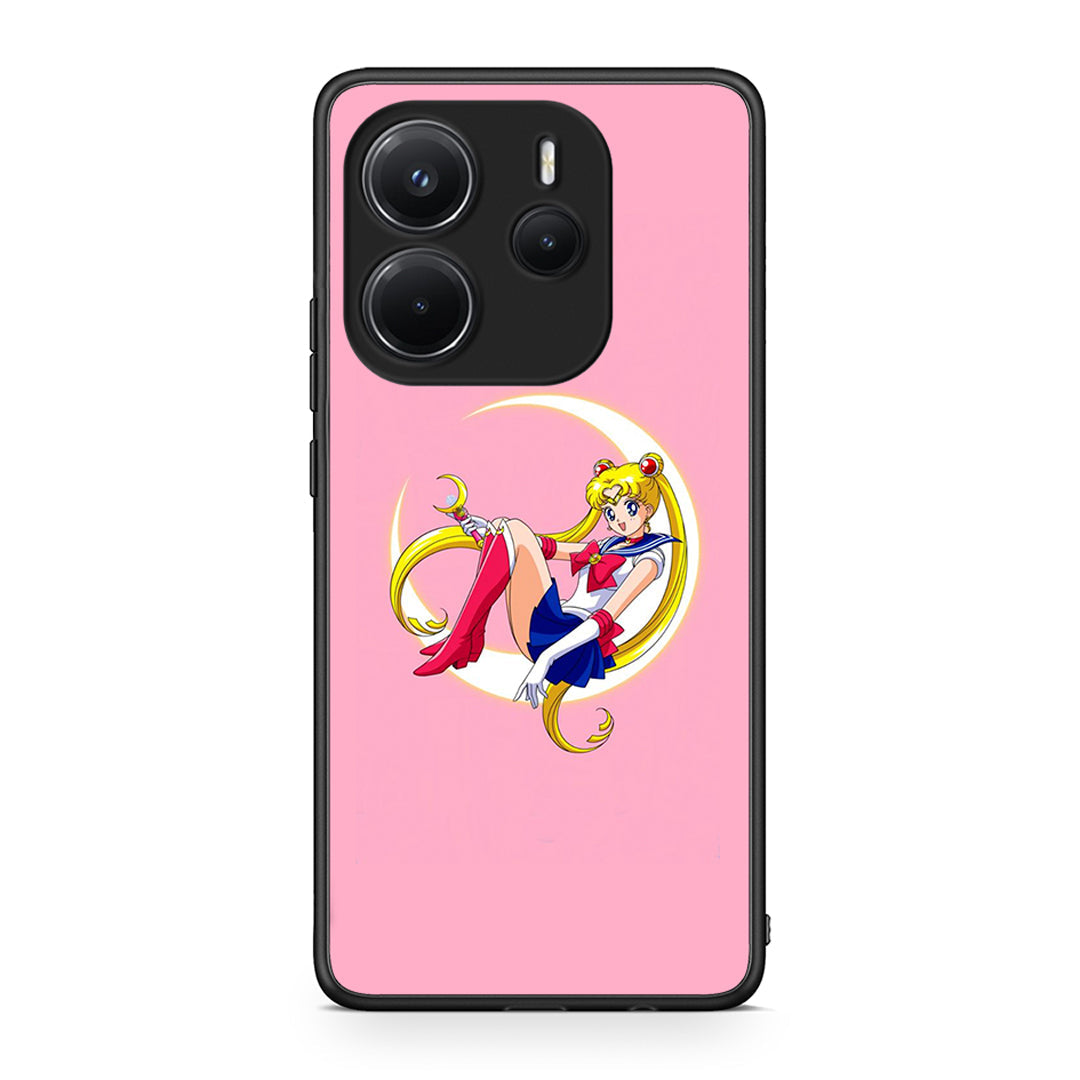 Xiaomi Redmi Note 14 4G Moon Girl θήκη από τη Smartfits με σχέδιο στο πίσω μέρος και μαύρο περίβλημα | Smartphone case with colorful back and black bezels by Smartfits
