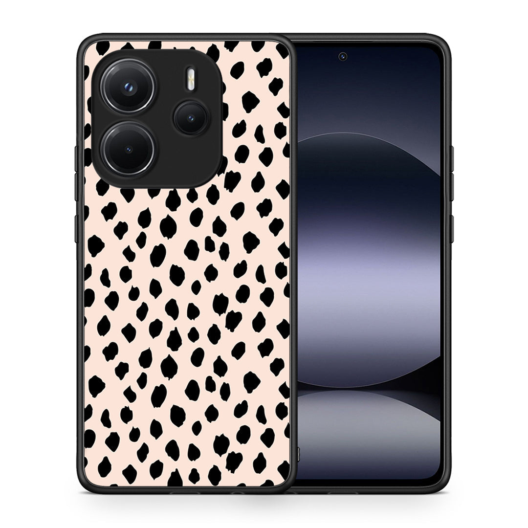 Θήκη Xiaomi Redmi Note 14 4G New Polka Dots από τη Smartfits με σχέδιο στο πίσω μέρος και μαύρο περίβλημα | Xiaomi Redmi Note 14 4G New Polka Dots case with colorful back and black bezels