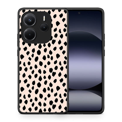 Θήκη Xiaomi Redmi Note 14 4G New Polka Dots από τη Smartfits με σχέδιο στο πίσω μέρος και μαύρο περίβλημα | Xiaomi Redmi Note 14 4G New Polka Dots case with colorful back and black bezels