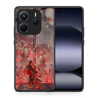 Θήκη Xiaomi Redmi Note 14 4G Nezuko Kamado από τη Smartfits με σχέδιο στο πίσω μέρος και μαύρο περίβλημα | Xiaomi Redmi Note 14 4G Nezuko Kamado case with colorful back and black bezels