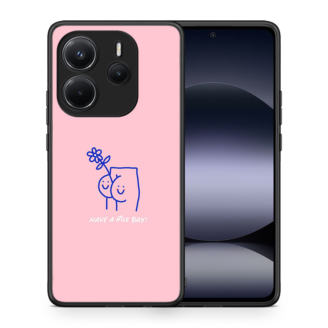 Θήκη Xiaomi Redmi Note 14 4G Nice Day από τη Smartfits με σχέδιο στο πίσω μέρος και μαύρο περίβλημα | Xiaomi Redmi Note 14 4G Nice Day case with colorful back and black bezels