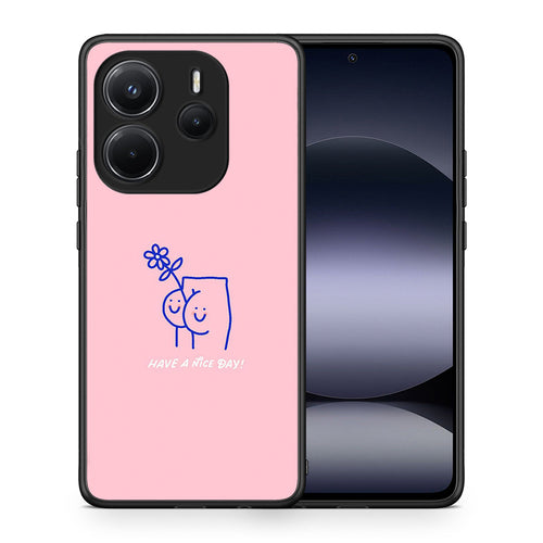 Θήκη Xiaomi Redmi Note 14 4G Nice Day από τη Smartfits με σχέδιο στο πίσω μέρος και μαύρο περίβλημα | Xiaomi Redmi Note 14 4G Nice Day case with colorful back and black bezels