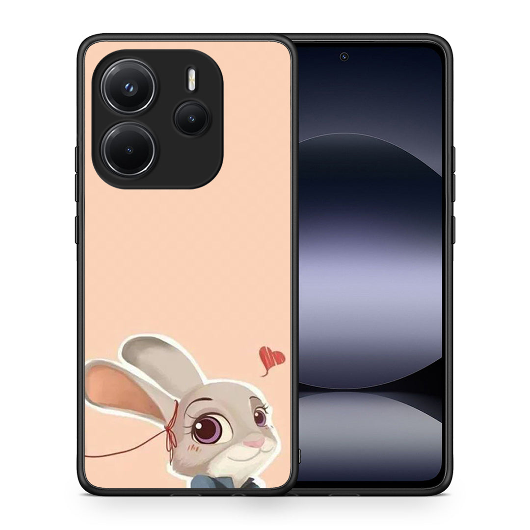 Θήκη Xiaomi Redmi Note 14 4G Nick Wilde And Judy Hopps Love 2 από τη Smartfits με σχέδιο στο πίσω μέρος και μαύρο περίβλημα | Xiaomi Redmi Note 14 4G Nick Wilde And Judy Hopps Love 2 case with colorful back and black bezels
