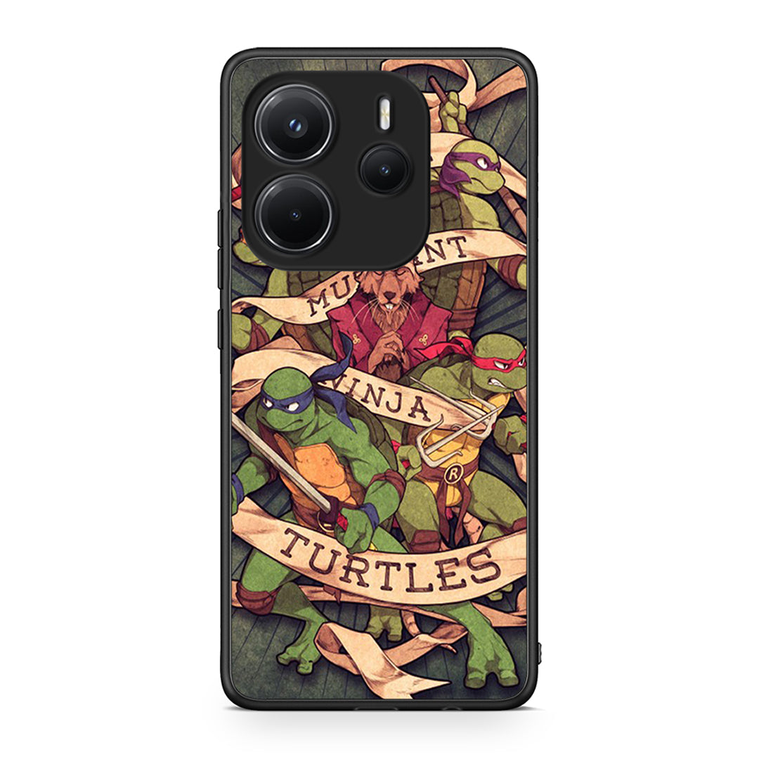 Xiaomi Redmi Note 14 4G Ninja Turtles θήκη από τη Smartfits με σχέδιο στο πίσω μέρος και μαύρο περίβλημα | Smartphone case with colorful back and black bezels by Smartfits
