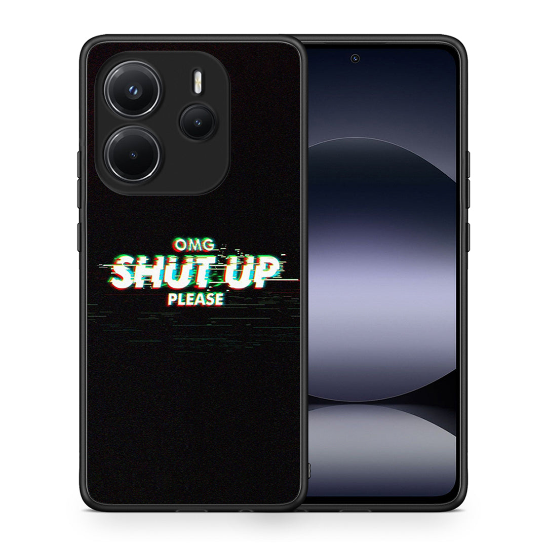 Θήκη Xiaomi Redmi Note 14 4G OMG ShutUp από τη Smartfits με σχέδιο στο πίσω μέρος και μαύρο περίβλημα | Xiaomi Redmi Note 14 4G OMG ShutUp case with colorful back and black bezels