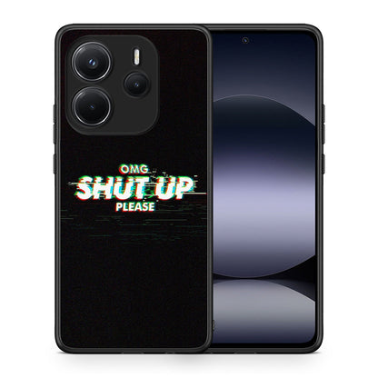 Θήκη Xiaomi Redmi Note 14 4G OMG ShutUp από τη Smartfits με σχέδιο στο πίσω μέρος και μαύρο περίβλημα | Xiaomi Redmi Note 14 4G OMG ShutUp case with colorful back and black bezels