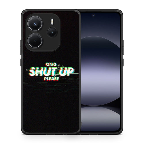 Θήκη Xiaomi Redmi Note 14 4G OMG ShutUp από τη Smartfits με σχέδιο στο πίσω μέρος και μαύρο περίβλημα | Xiaomi Redmi Note 14 4G OMG ShutUp case with colorful back and black bezels