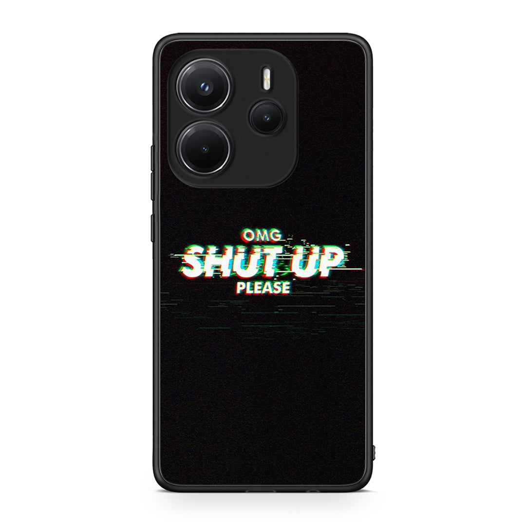 Xiaomi Redmi Note 14 4G OMG ShutUp θήκη από τη Smartfits με σχέδιο στο πίσω μέρος και μαύρο περίβλημα | Smartphone case with colorful back and black bezels by Smartfits