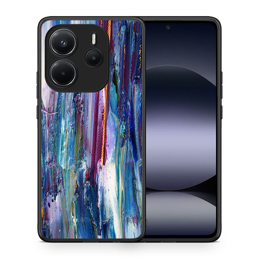 Θήκη Xiaomi Redmi Note 14 4G Winter Paint από τη Smartfits με σχέδιο στο πίσω μέρος και μαύρο περίβλημα | Xiaomi Redmi Note 14 4G Winter Paint case with colorful back and black bezels
