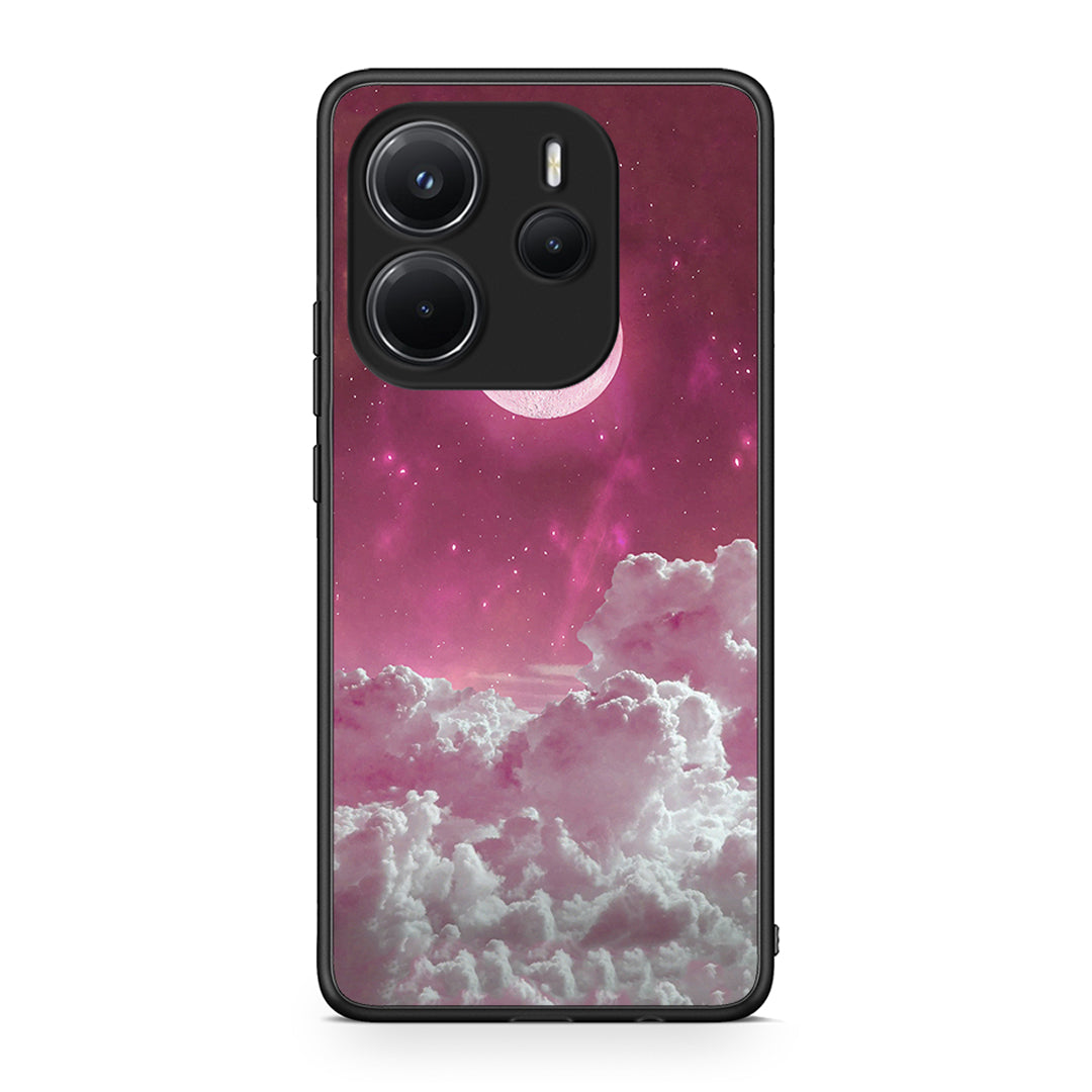 Xiaomi Redmi Note 14 4G Pink Moon Θήκη από τη Smartfits με σχέδιο στο πίσω μέρος και μαύρο περίβλημα | Smartphone case with colorful back and black bezels by Smartfits