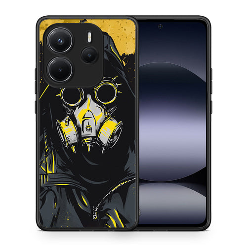Θήκη Xiaomi Redmi Note 14 4G Mask PopArt από τη Smartfits με σχέδιο στο πίσω μέρος και μαύρο περίβλημα | Xiaomi Redmi Note 14 4G Mask PopArt case with colorful back and black bezels