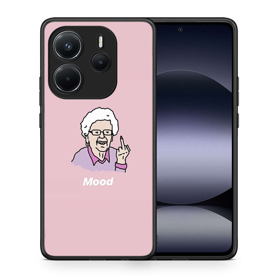 Θήκη Xiaomi Redmi Note 14 4G Mood PopArt από τη Smartfits με σχέδιο στο πίσω μέρος και μαύρο περίβλημα | Xiaomi Redmi Note 14 4G Mood PopArt case with colorful back and black bezels