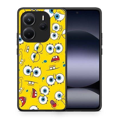 Θήκη Xiaomi Redmi Note 14 4G Sponge PopArt από τη Smartfits με σχέδιο στο πίσω μέρος και μαύρο περίβλημα | Xiaomi Redmi Note 14 4G Sponge PopArt case with colorful back and black bezels