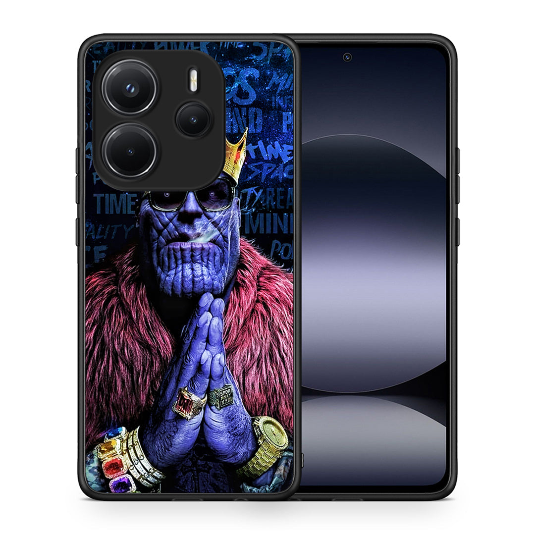 Θήκη Xiaomi Redmi Note 14 4G Thanos PopArt από τη Smartfits με σχέδιο στο πίσω μέρος και μαύρο περίβλημα | Xiaomi Redmi Note 14 4G Thanos PopArt case with colorful back and black bezels