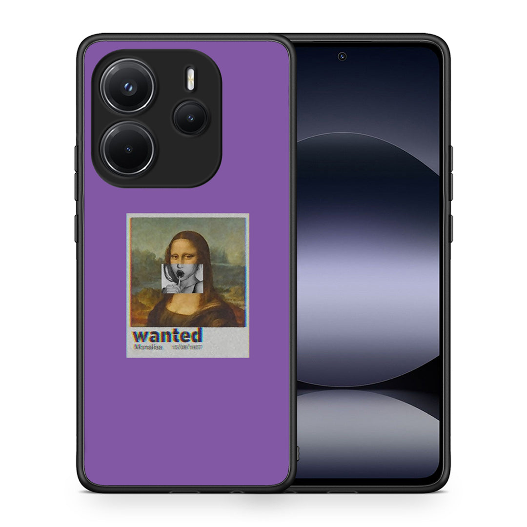 Θήκη Xiaomi Redmi Note 14 4G Monalisa Popart από τη Smartfits με σχέδιο στο πίσω μέρος και μαύρο περίβλημα | Xiaomi Redmi Note 14 4G Monalisa Popart case with colorful back and black bezels