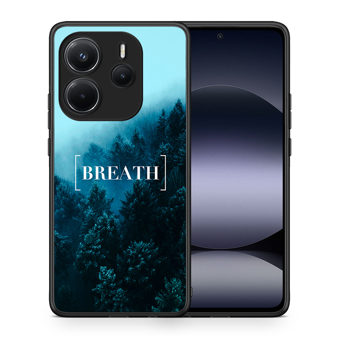 Θήκη Xiaomi Redmi Note 14 4G Breath Quote από τη Smartfits με σχέδιο στο πίσω μέρος και μαύρο περίβλημα | Xiaomi Redmi Note 14 4G Breath Quote case with colorful back and black bezels