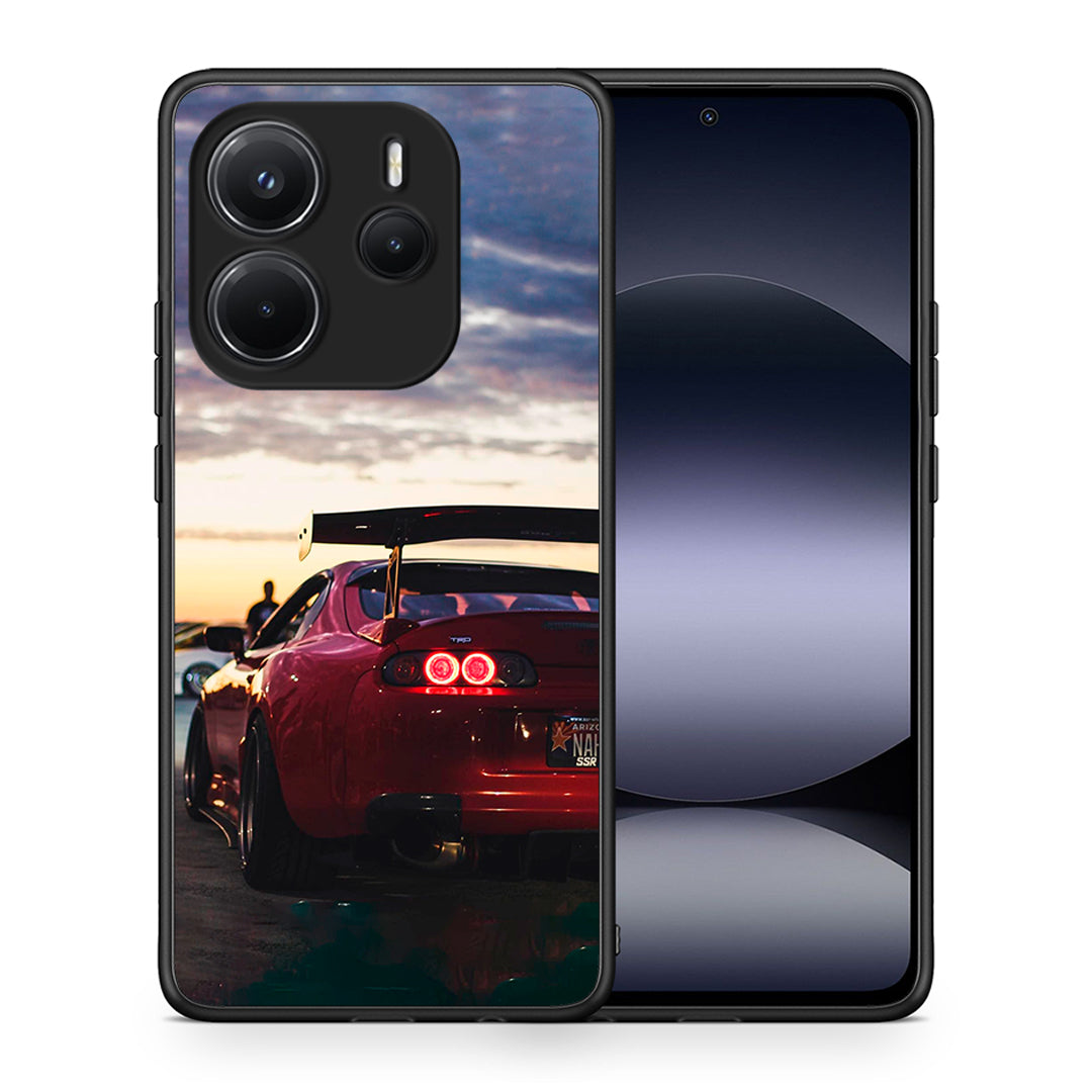 Θήκη Xiaomi Redmi Note 14 4G Racing Supra από τη Smartfits με σχέδιο στο πίσω μέρος και μαύρο περίβλημα | Xiaomi Redmi Note 14 4G Racing Supra case with colorful back and black bezels