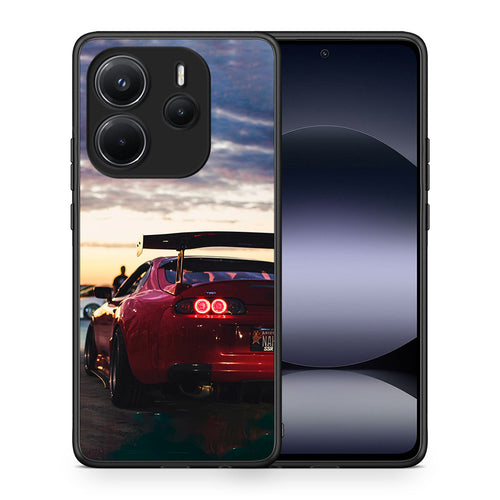 Θήκη Xiaomi Redmi Note 14 4G Racing Supra από τη Smartfits με σχέδιο στο πίσω μέρος και μαύρο περίβλημα | Xiaomi Redmi Note 14 4G Racing Supra case with colorful back and black bezels