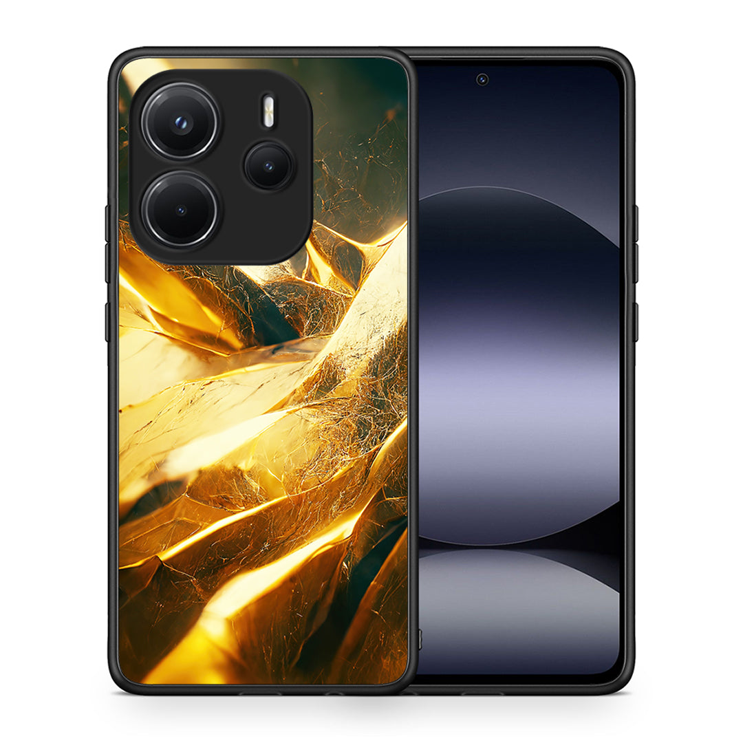 Θήκη Xiaomi Redmi Note 14 4G Real Gold από τη Smartfits με σχέδιο στο πίσω μέρος και μαύρο περίβλημα | Xiaomi Redmi Note 14 4G Real Gold case with colorful back and black bezels