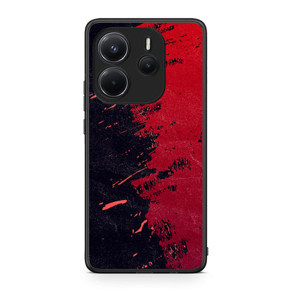 Xiaomi Redmi Note 14 4G Red Paint Θήκη Αγίου Βαλεντίνου από τη Smartfits με σχέδιο στο πίσω μέρος και μαύρο περίβλημα | Smartphone case with colorful back and black bezels by Smartfits