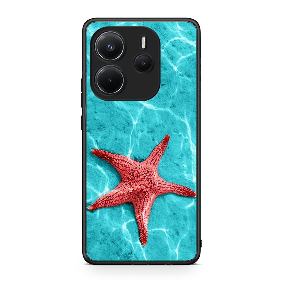 Xiaomi Redmi Note 14 4G Red Starfish Θήκη από τη Smartfits με σχέδιο στο πίσω μέρος και μαύρο περίβλημα | Smartphone case with colorful back and black bezels by Smartfits