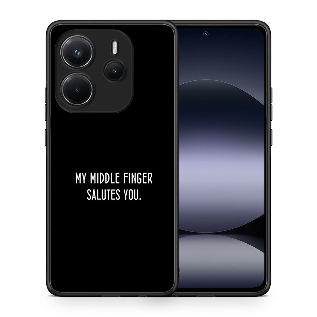 Θήκη Xiaomi Redmi Note 14 4G Salute από τη Smartfits με σχέδιο στο πίσω μέρος και μαύρο περίβλημα | Xiaomi Redmi Note 14 4G Salute case with colorful back and black bezels