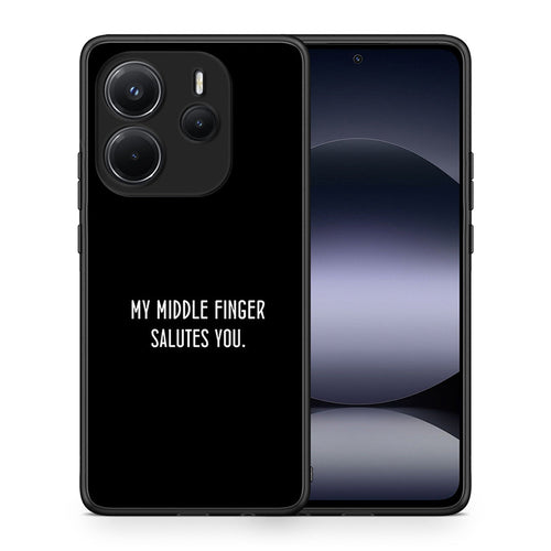 Θήκη Xiaomi Redmi Note 14 4G Salute από τη Smartfits με σχέδιο στο πίσω μέρος και μαύρο περίβλημα | Xiaomi Redmi Note 14 4G Salute case with colorful back and black bezels