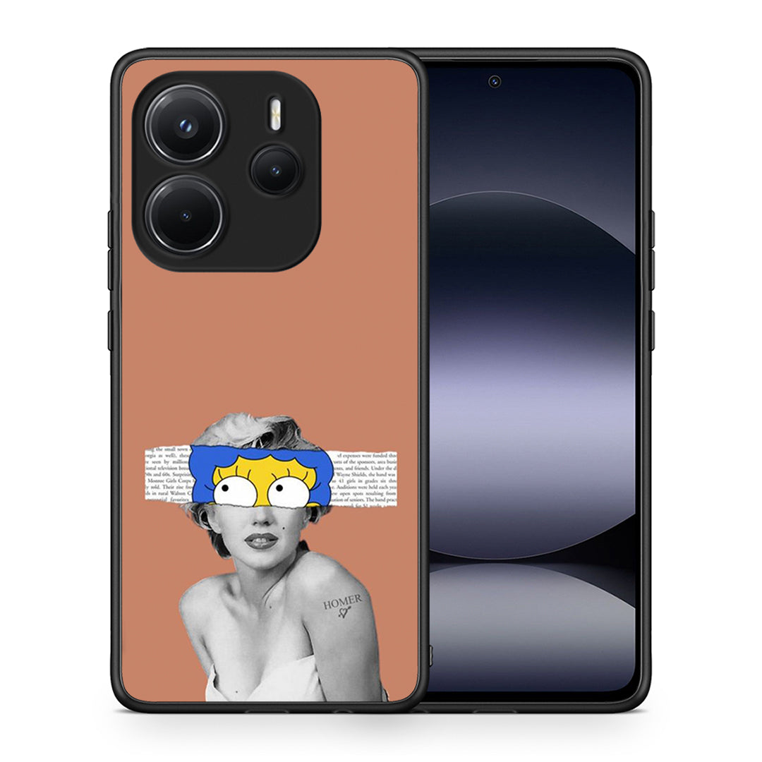 Θήκη Xiaomi Redmi Note 14 4G Sim Merilyn από τη Smartfits με σχέδιο στο πίσω μέρος και μαύρο περίβλημα | Xiaomi Redmi Note 14 4G Sim Merilyn case with colorful back and black bezels