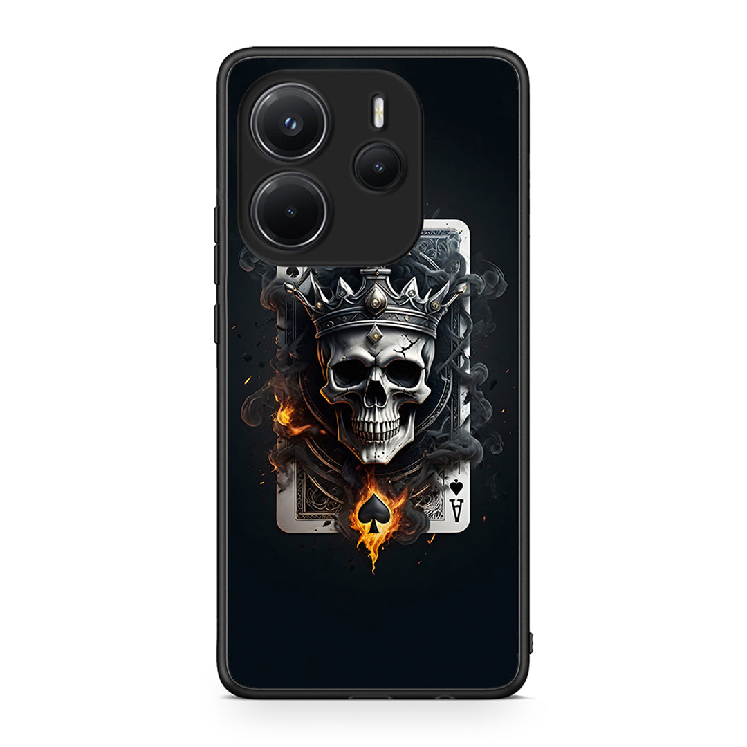 Xiaomi Redmi Note 14 4G Skull King Ace θήκη από τη Smartfits με σχέδιο στο πίσω μέρος και μαύρο περίβλημα | Smartphone case with colorful back and black bezels by Smartfits
