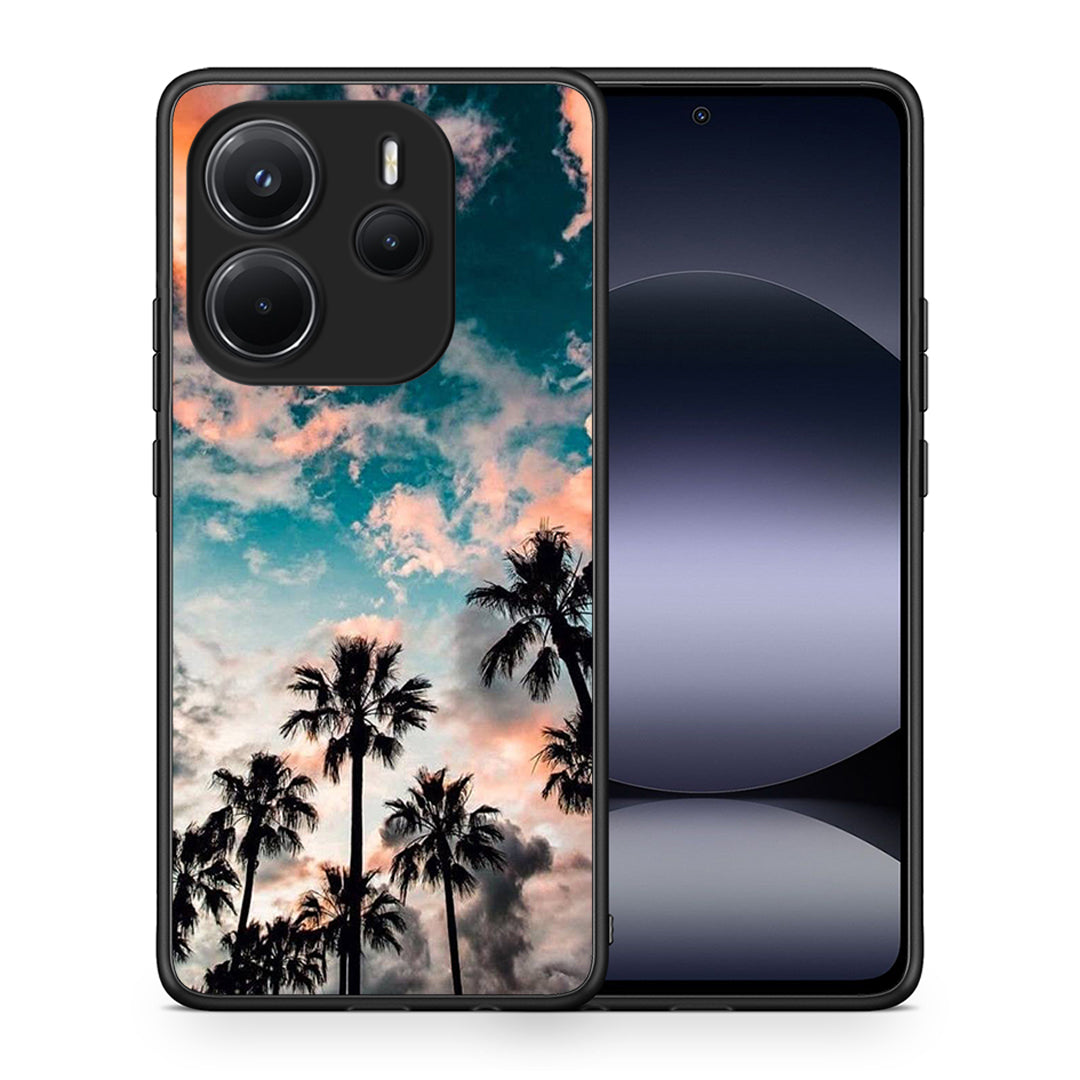 Θήκη Xiaomi Redmi Note 14 4G Sky Summer από τη Smartfits με σχέδιο στο πίσω μέρος και μαύρο περίβλημα | Xiaomi Redmi Note 14 4G Sky Summer case with colorful back and black bezels