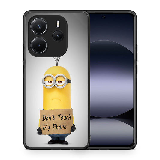 Θήκη Xiaomi Redmi Note 14 4G Minion Text από τη Smartfits με σχέδιο στο πίσω μέρος και μαύρο περίβλημα | Xiaomi Redmi Note 14 4G Minion Text case with colorful back and black bezels