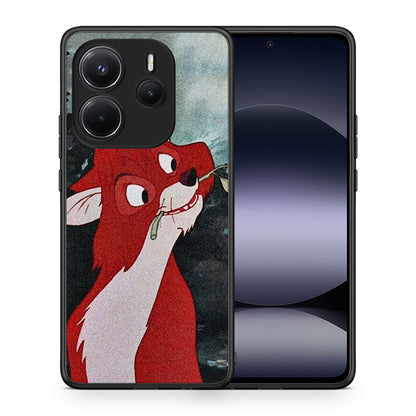 Θήκη Xiaomi Redmi Note 14 4G Tod And Vixey Love 1 από τη Smartfits με σχέδιο στο πίσω μέρος και μαύρο περίβλημα | Xiaomi Redmi Note 14 4G Tod And Vixey Love 1 case with colorful back and black bezels