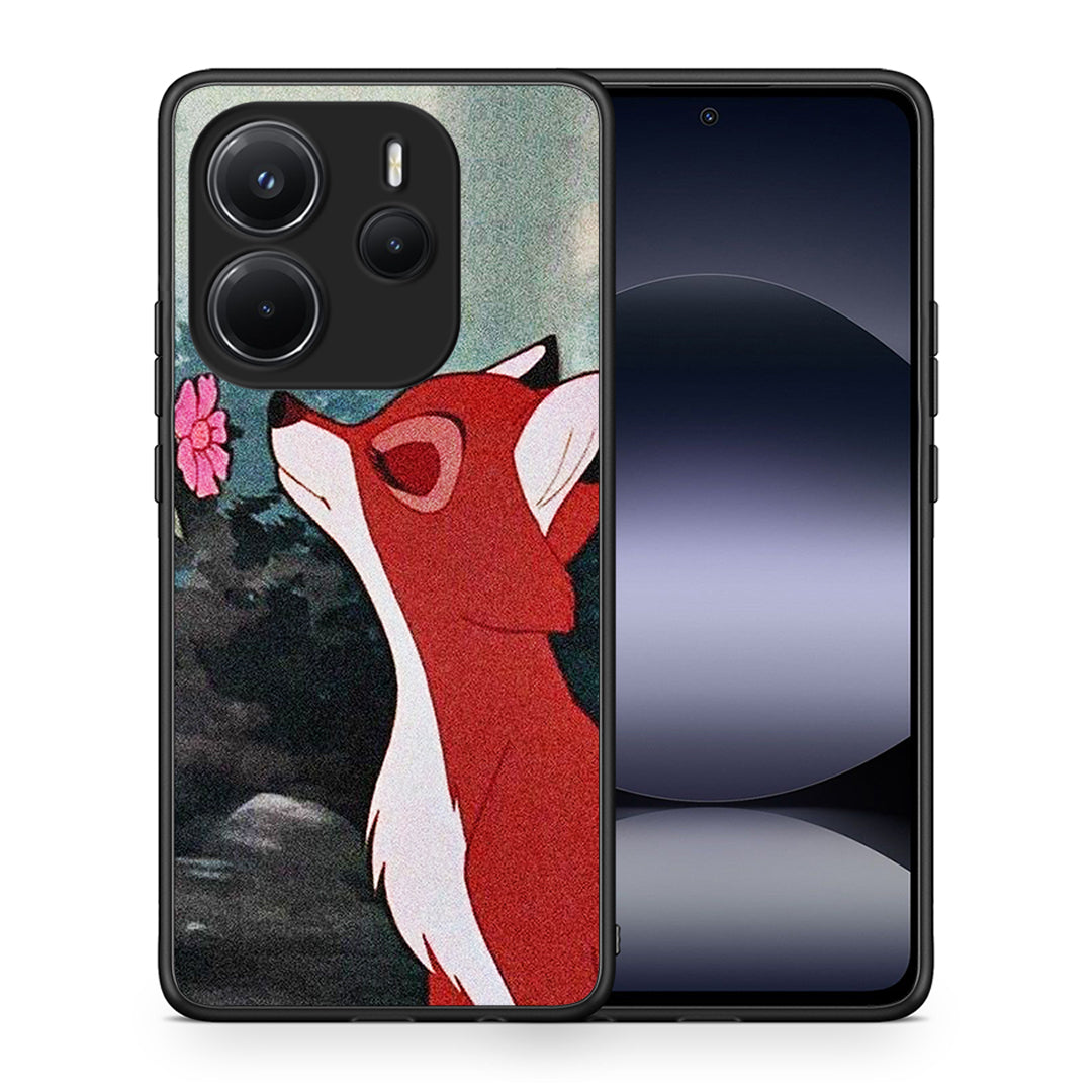 Θήκη Xiaomi Redmi Note 14 4G Tod And Vixey Love 2 από τη Smartfits με σχέδιο στο πίσω μέρος και μαύρο περίβλημα | Xiaomi Redmi Note 14 4G Tod And Vixey Love 2 case with colorful back and black bezels