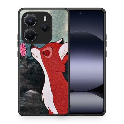 Θήκη Xiaomi Redmi Note 14 4G Tod And Vixey Love 2 από τη Smartfits με σχέδιο στο πίσω μέρος και μαύρο περίβλημα | Xiaomi Redmi Note 14 4G Tod And Vixey Love 2 case with colorful back and black bezels